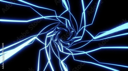 Blue Electric swirl lightning spark loop effect animation