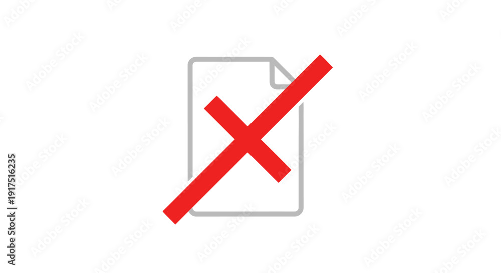 Obraz premium Red Cross Mark on Document Icon.