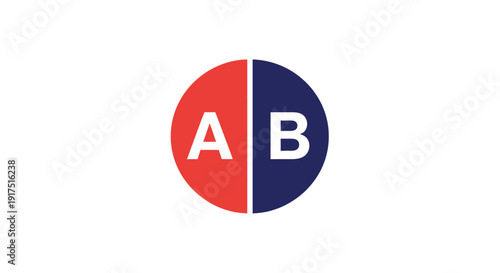 Red and Blue Circle with Letters AB.