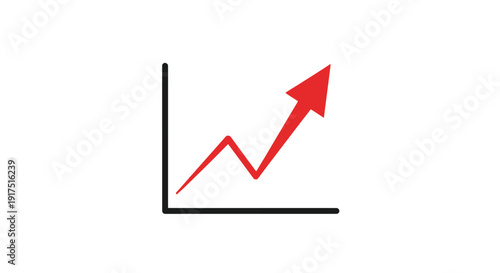 Red Arrow Graph Line Chart.