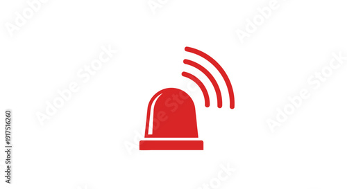 Red Siren Light Emergency Beacon Signal.