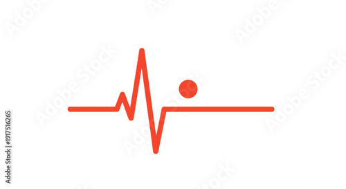 Red Heartbeat Line Medical Symbol Graphic.