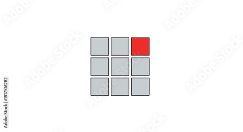 Red square in grid pattern.