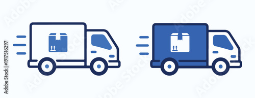 Delivery Truck Shipping Icon Logistics Transport Van Vector Illustration