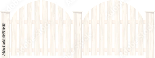 Garden white wood plank barrier cartoon border
