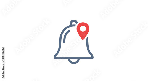 Notification Bell Icon with Location.