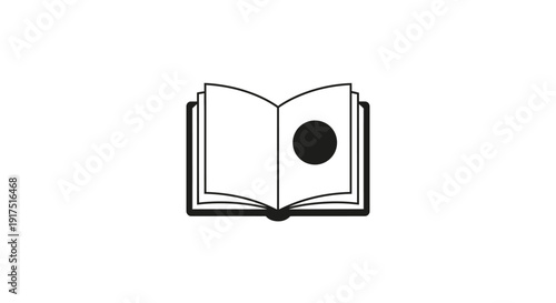 Open Book with Circle on Page.