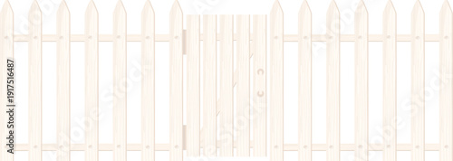 Front gate wooden border fence cartoon barrier