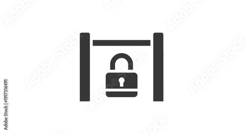 Padlock on a metal gate symbol.