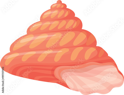 Turban snail cartoon icon. Exotic animal shell