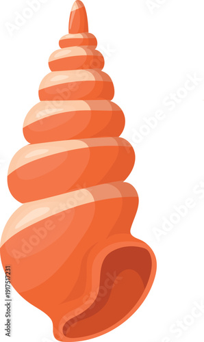 Snail shell cartoon icon. Spiral conch seashell
