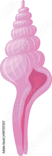 Pink horse conch shell. Aquarium decoration icon
