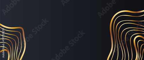 Luxurious flowing lines forming organic shapes over black with space for typography. Great for announcements and invitations.