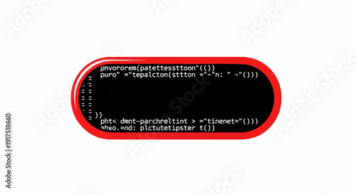 Encapsulated programming code with red outline on white background