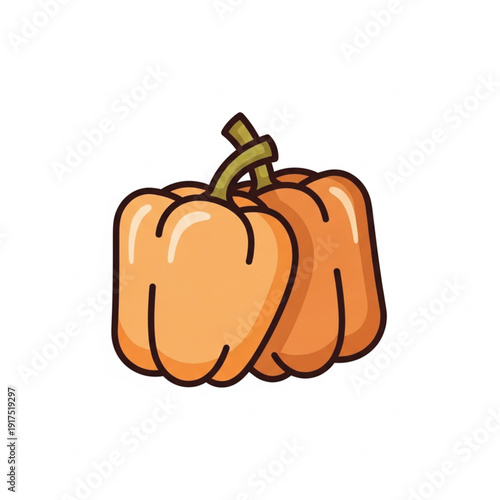 Pumpkin's Perfect Profile: A charming pumpkin, freshly picked, showcases its vibrant orange skin. Its plump form and sturdy stem evoke the essence of autumn.