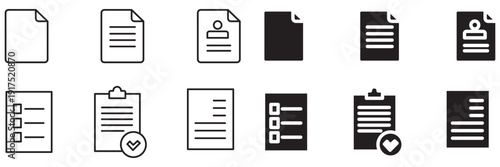 document icon pack outline style vector collection for business administration