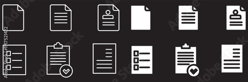 document icon pack outline style vector collection for business administration
