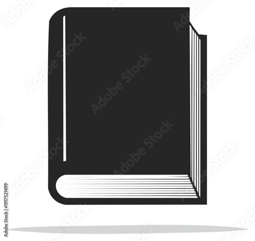 Black Hardcover Book Icon Silhouette