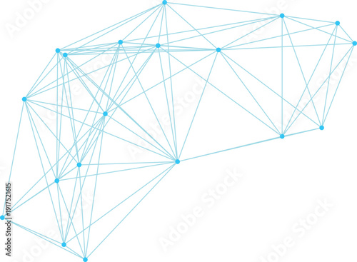 A network of interconnected points and lines