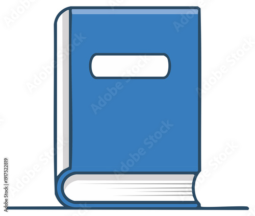 Blue book with white pages isolated learning illustration symbol of knowledge
