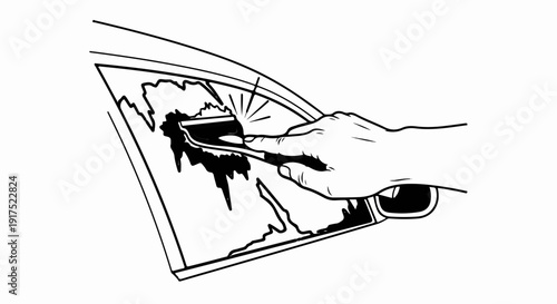 Hand using a scraper to remove material from a surface