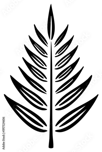 Abstract illustration of a palm frond graphic for design and decor.