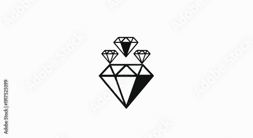 Minimalist graphic of three geometric diamonds