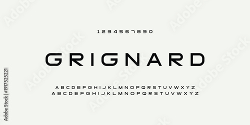 Modern Sports tech font typography. MINIMAL vector typeface for a company. Minimal gaming fonts for logo design.