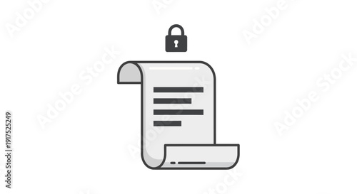 Secure document with lock icon.