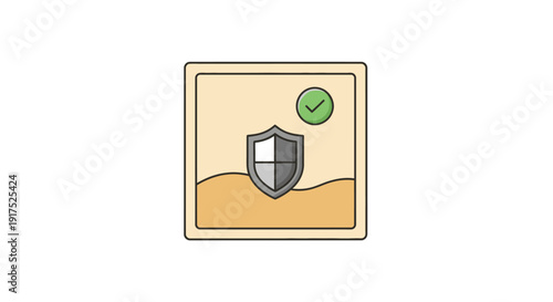 Shield with green check mark symbol.