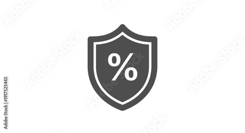 Shield with percentage sign symbol.