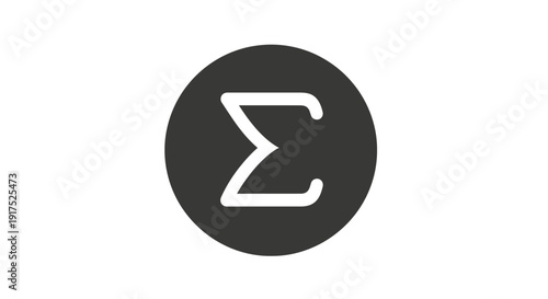 Sigma symbol on black circle.