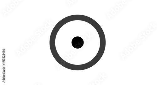 Simple Black and White Target Symbol.
