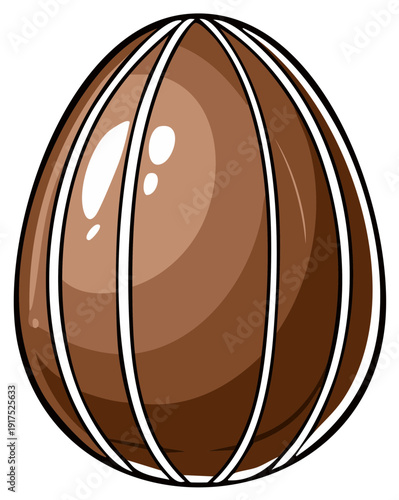 Delicious chocolate easter egg with festive striped design