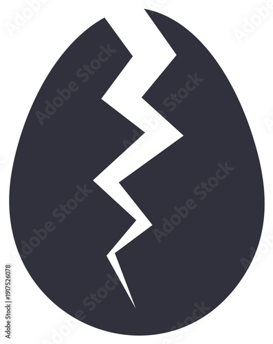 Cracked Egg Icon symbolizing new beginnings, fragility, or a breakthrough concept