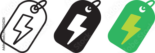 Lightning bolt discount offer icon for online shopping. quick price tag symbol for promotion