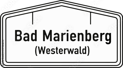 German town sign for Bad Marienberg in the Westerwald region