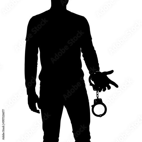 black silhouette of a person having handcuffs removed symbolizing acquittal justice concept legal freedom concept  