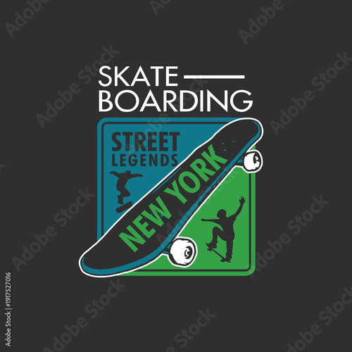 Skate boarding New york Street legends skate board vector design