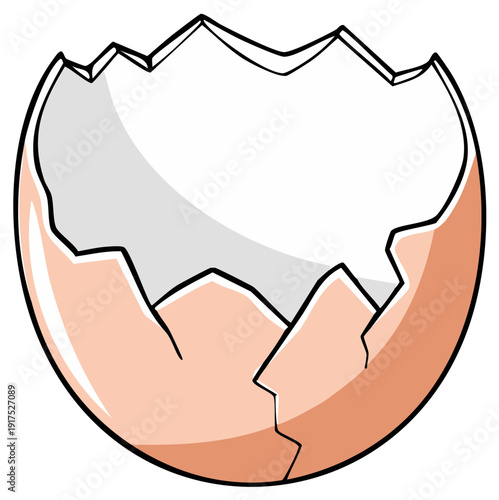 Broken Eggshell Icon - Symbol of New Beginnings and Openness