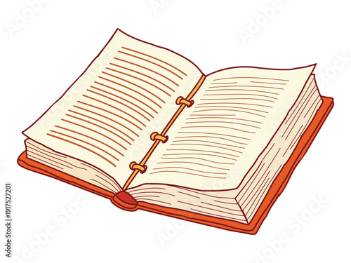 An open book with a ribbon bookmark resting on its pages