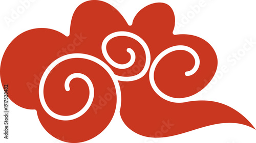 Asian clouds chinese japanese Line cloud Decorative