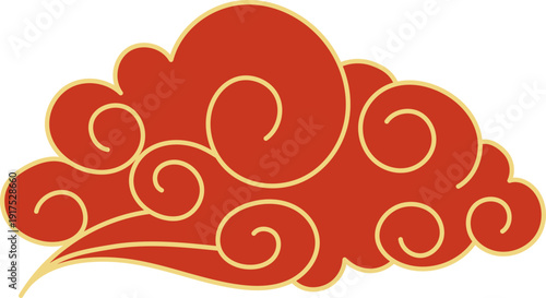 Asian clouds chinese japanese Line cloud Decorative
