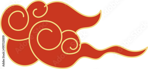 Asian clouds chinese japanese Line cloud Decorative