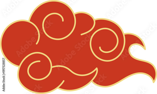 Asian clouds chinese japanese Line cloud Decorative