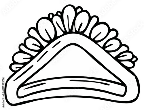 Triangular shaped decorative napkin holder with floral leaf pattern for tabletop and dining room ambiance