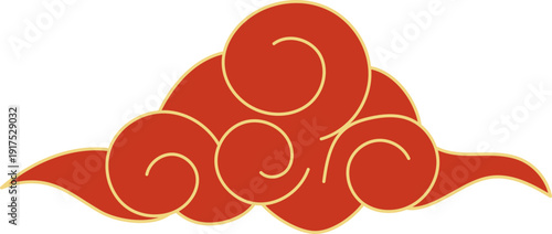 Asian clouds chinese japanese Line cloud Decorative