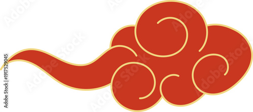 Asian clouds chinese japanese Line cloud Decorative