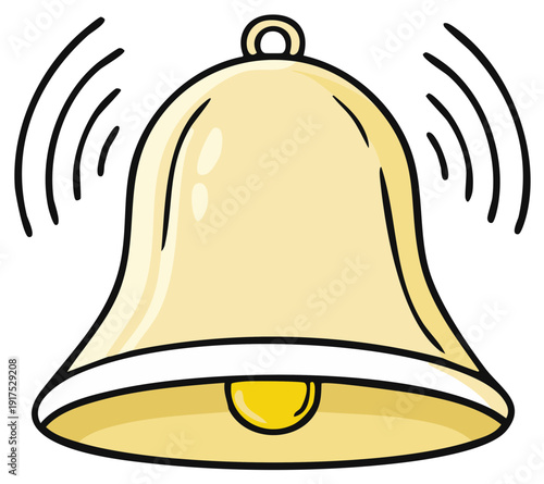 Ringing Notification Bell Alert Illustration Sound Waves Symbol Drawing Attention