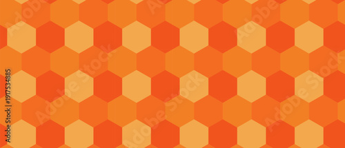seamless geometric hexagon pattern. orange honeycomb background